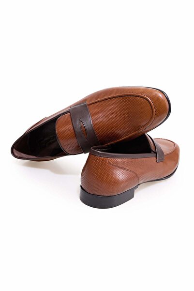 FRANCO CALVANI Brown Laceless Genuine Leather Men's Shoes