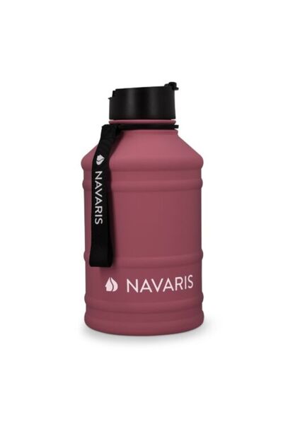 Navaris Single-wall stainless steel water bottle, 2.2 liters, Pink, 51084.26