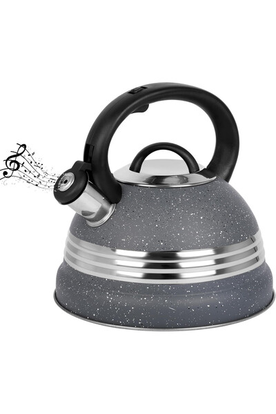 Belle Vous Whistling Kettle, stainless steel, 3 L, heat-resistant handle, 22....