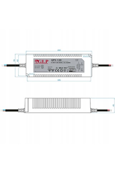 NO BRAND Sursă de alimentare etanșă de 24 V, 120 W, 5 A pentru benzi LED – tr...