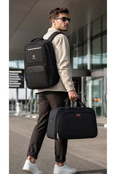 Generic Brand 2-Piece Black Travel Bag Set – 20 Inch Duffle Bag & 18 Inch Bac...