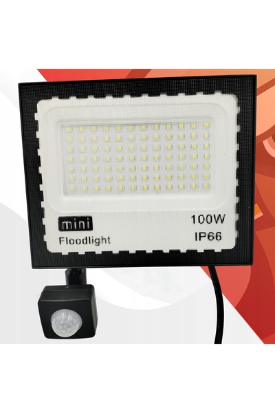 NO BRAND Proiector LED cu halogen de 100 W pentru exterior, negru, cu senzor ...