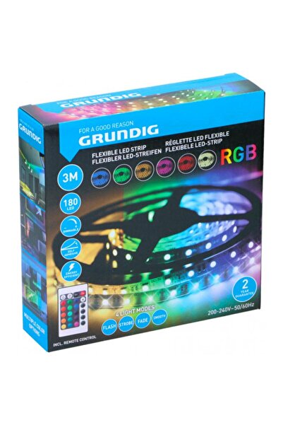 Grundig 272. Bandă LED, RGB – 16 culori de iluminare – 3 m