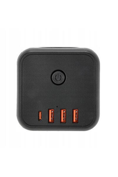 Kobi Priza multiplă cu prelungitor de 1,5 m, 3 prize + USB Smart, negru, cu î...