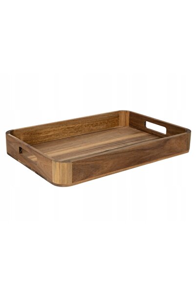 MPLCO Tavă de servire din lemn pentru mic dejun, 38x26 CM