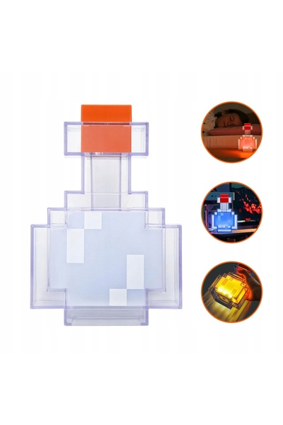 NO BRAND Lampă de veghe LED MINECRAFT, felinar, 8 culori, cadou de masă