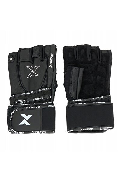 NO BRAND Mănuși pentru sală XTREXO GymRat negre M cu protecție pentru încheie...