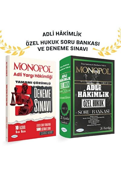 Monopol Yayınları Adli Hâkimlik Özel Hukuk Soru Bankası ve Deneme Sınavı