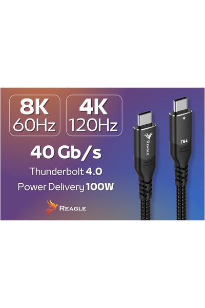 NO BRAND Cablu Thunderbolt 4 USB-C PD 100W Apple TB4 8K 60Hz 40Gbps USB4 Tip ...