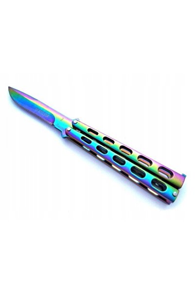 NO BRAND Cuțit fluture curcubeu RAINBOW M22