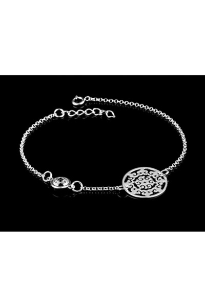 NO BRAND Brățară de picior stil celebritate, ajurată, cu cristale, argint 925