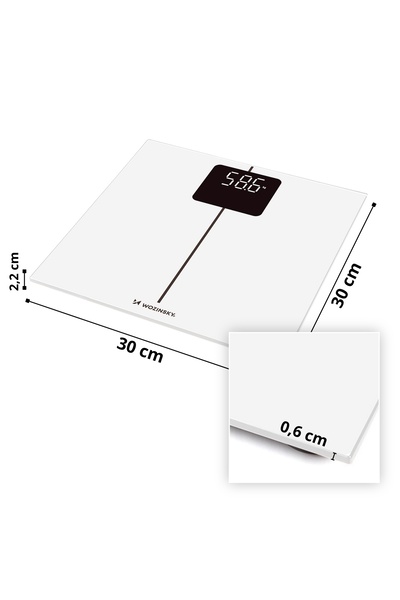 WOZINSKY Cântar electronic de baie cu Bluetooth, afișaj LED, până la 180 kg