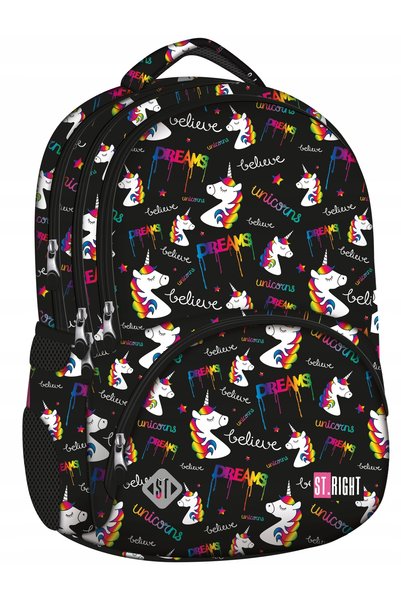 NO BRAND Rucsac St.Right 4 compartimente BP7 UNICORN UNICORN pentru clasa a 3...