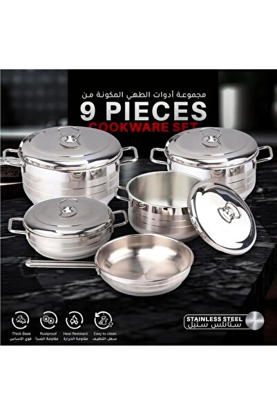Generic Brand طقم قدور استيل 9 قطع مستر كوك