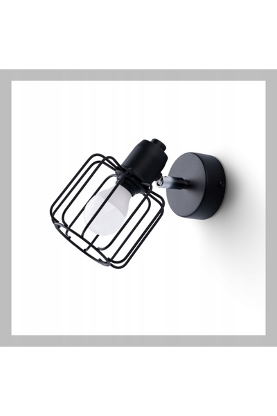 NO BRAND Aplică de perete industrială din metal negru pentru living și dormit...