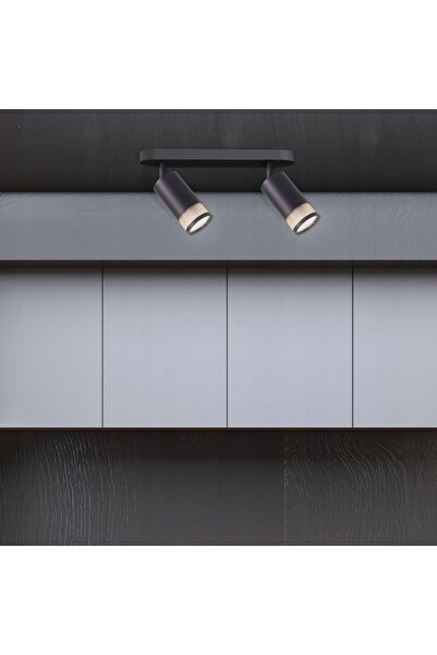 NO BRAND Spot de tavan Candellux Flin 2xGU10 reglabil negru/auriu