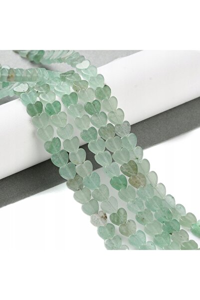 NO BRAND Mărgele Inimă din Aventurină Verde Naturală 6x6x3mm, Șirag, Aproxima...