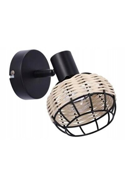 NO BRAND Aplică de perete Candellux Juicy, metal negru+ratan, 1xE14 40W