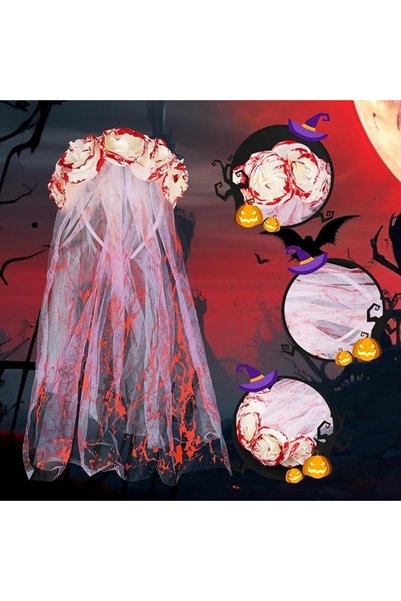 NO BRAND Mască de Halloween însângerată, fată tânără Panny, mască înfricoșăto...