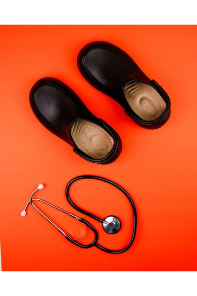 NO BRAND Papuci medicali FitClog Basic 001 din EVA, negri, mărimea 43