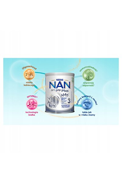 NO BRAND Nestle Nan Optipro Plus 3 lapte modificat de la 12 luni 2x800 g