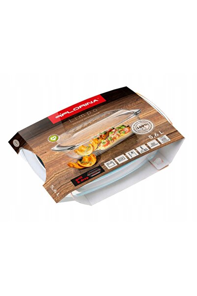 NO BRAND Florina Limpo 5.6L Vas de copt dreptunghiular din sticlă termorezist...