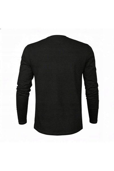 NO BRAND Tricou din bumbac Captain Mike pentru bărbați, negru, cu mânecă lung...
