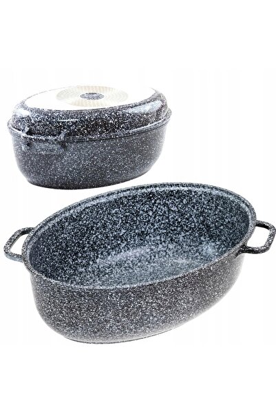 NO BRAND SOLIDNA Tigaie 2-în-1 cu strat de marmură și capac grill 38cm 8.0L G...