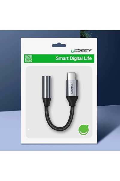 Ugreen Adaptor căști Mini Jack de 3.5mm la USB Tip C, 10cm, Gri