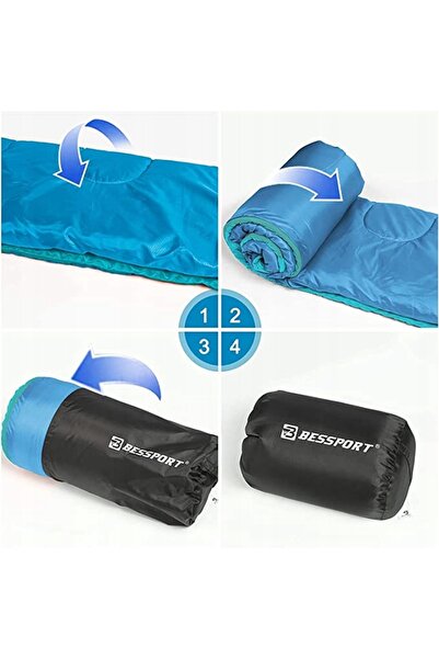 NO BRAND Sac de dormit de turism călduros ușor albastru BESSPORT 210x80cm 5 ° C