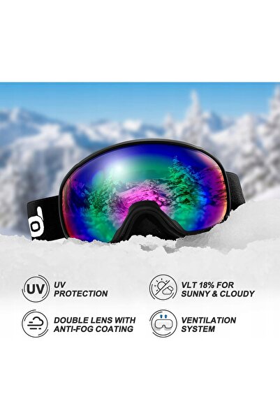 NO BRAND CĂȘTĂ DE SCHI ȘI SNOWBOARD CU OCHELARI DE PROTECȚIE, PROTECȚIE UV, O...
