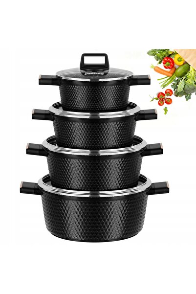 NO BRAND Set de oale HOMELUX 8 EL. INDUCȚIE/GAZ 20/24/28/32CM NEGRU