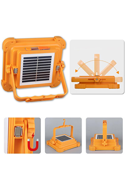 NO BRAND Lampă de lucru LED cu halogen, alimentată solar, portabilă, 50W, pow...