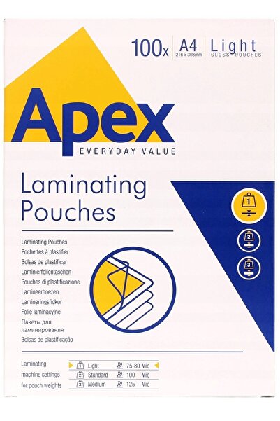 Apex Folie de laminare A3, 75 microni, 100 coli x 2 pachete