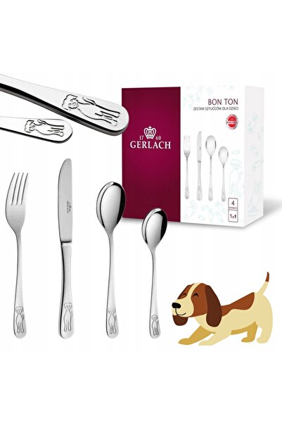 Gerlach Set tacâmuri pentru copii Bon Ton Pieski, 4 piese, cutie NK 38