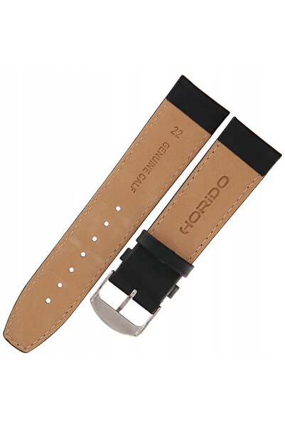 NO BRAND HORIDO 0077 - NEGRU - 22mm - Curea de ceas din piele texturată