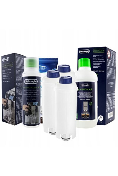NO BRAND 4x Filtru pentru aparat de cafea Delonghi AL-S002 + Decalcifiant 500...