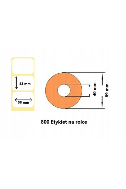 NO BRAND Etichetă adezivă dalpo 58x43mm hârtie albă 800 bucăți pe bandă