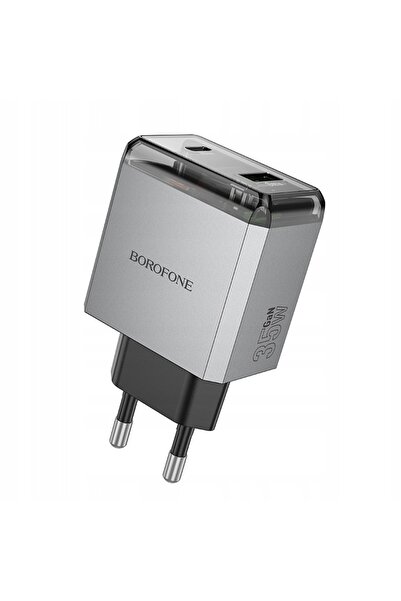 NO BRAND Adaptor de alimentare Borofone BN20 Lena - USB + Type C - PD 35W gri