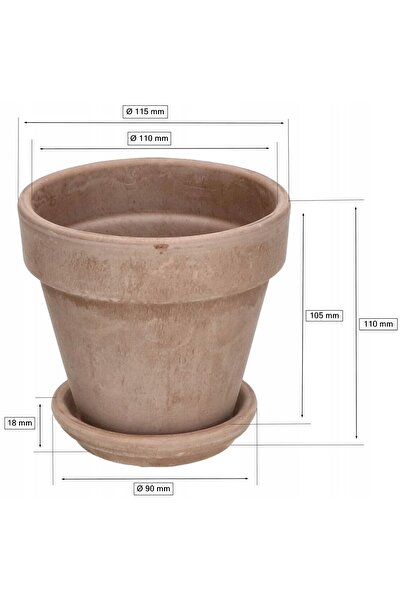 NO BRAND 4x Ghiveci ceramic cu bază din teracotă 11