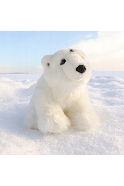 NO BRAND Jucărie de pluș „Ursul polar așezat” – 30 cm