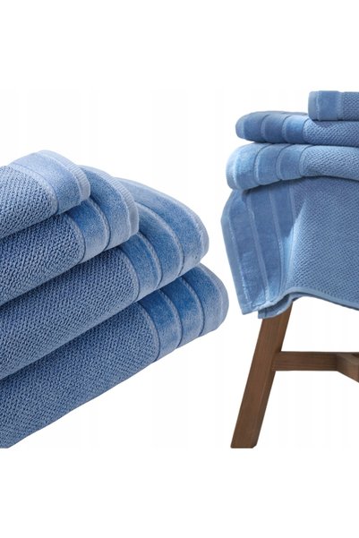 NO BRAND Prosop 100x150 pentru baie și plajă, bumbac 100%, albastru Loren