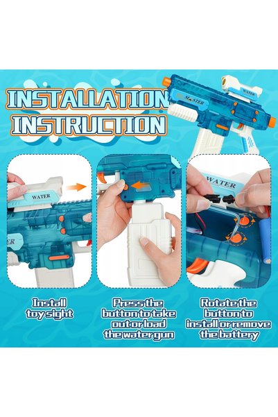 NO BRAND Pistol cu apă electric, cu rază lungă de acțiune 8-10m, încărcare USB