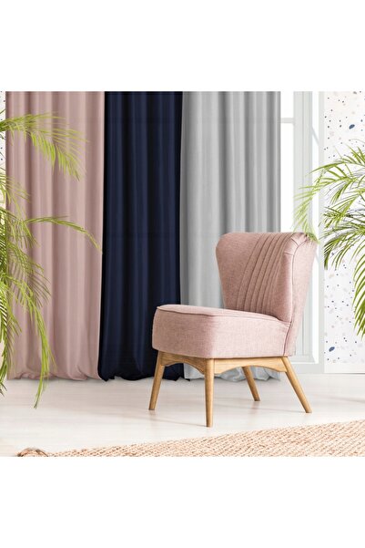 NO BRAND Perdea gata cu montare pe bandă, neagră, decorativă, cu aspect vapor...