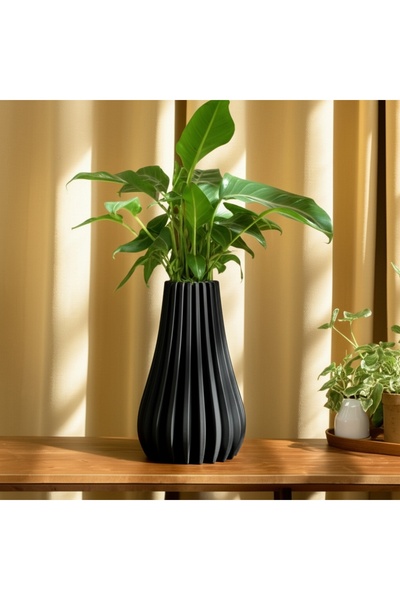 NO BRAND Ghiveci de flori negru modern, decorativ, de designer, pentru decora...