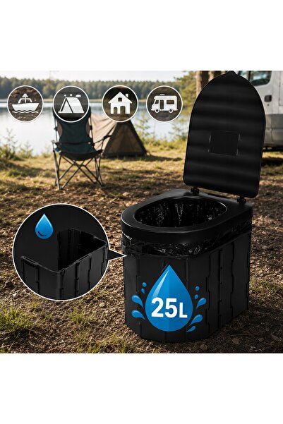 NO BRAND Toaletă portabilă de camping, WC pliabil pentru camping, toaletă de ...