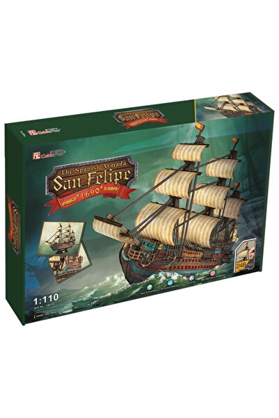 Cubic Fun Puzzle 3D T4017H Model de navă cu pânze San Felipe Obiect de colecț...