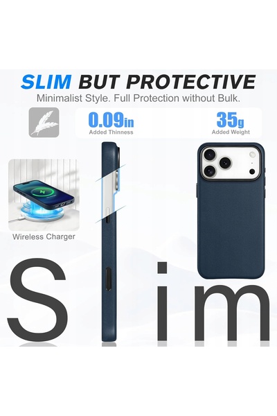 NO BRAND Shieldon Husă de protecție din PIELE NATURALĂ pentru Apple iPhone 17...
