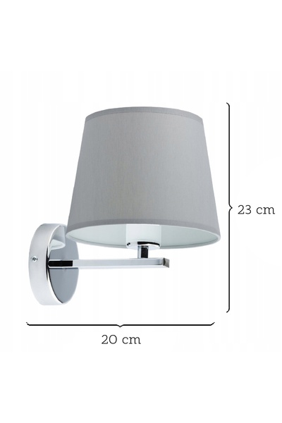 NO BRAND Aplică de perete LED E27, cu abajur din catifea gri, modernă