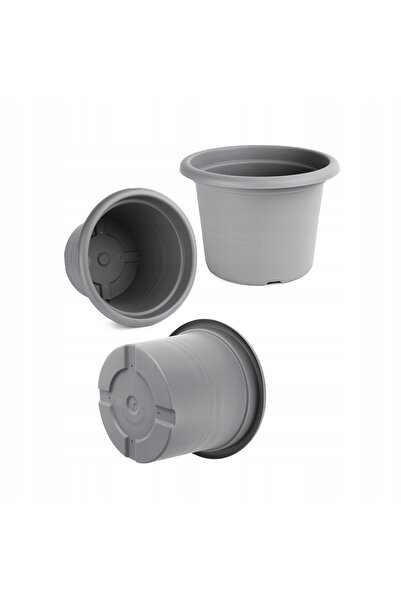 NO BRAND Garronda Ghiveci de flori din plastic, set de 3, 34x34x24 cm GD-NIC